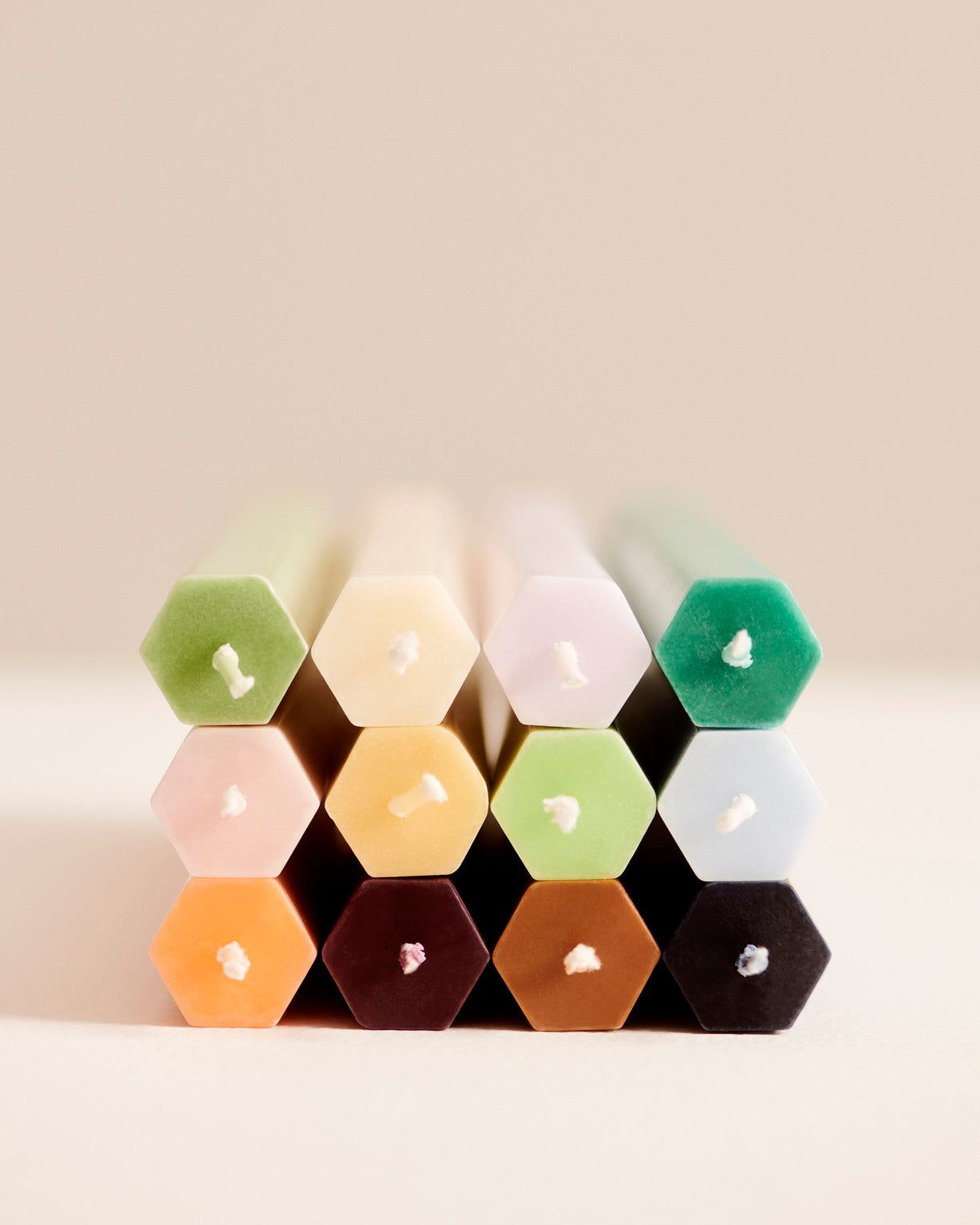 Hexagon stearinlys - Dark peach